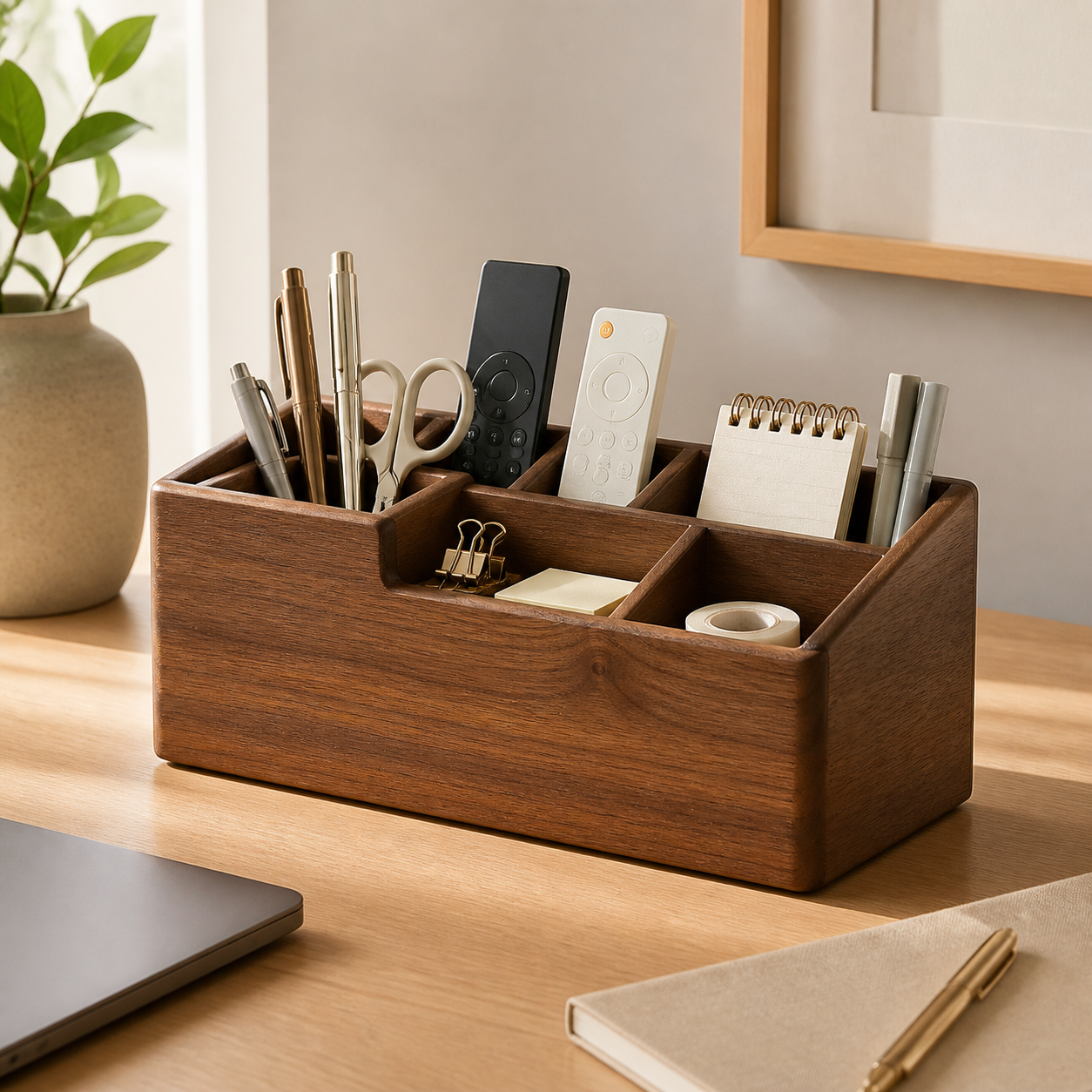 Karseno Walnut Desktop Organizer